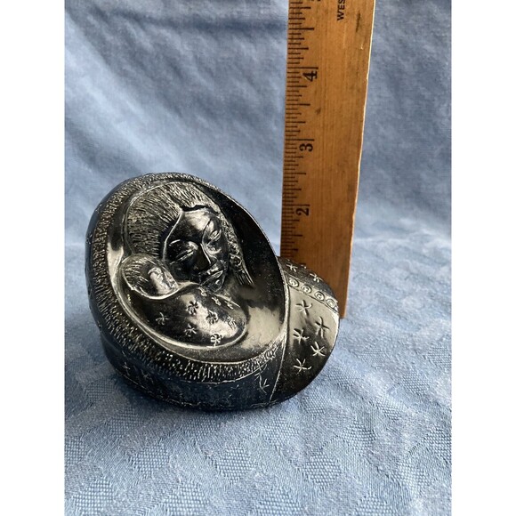 NATIVE AMERICAN SCULPTURE OF MOTHER & INFANT  1972 AARDVARK - Picture 3 of 11